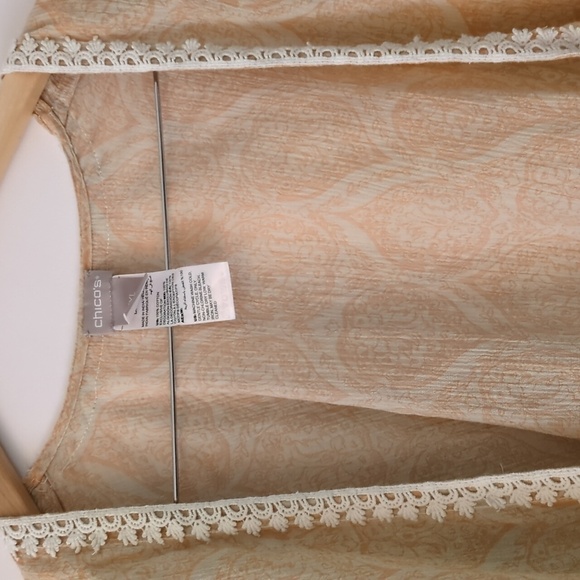 Chico's medallion Print Ruana Wrap Gauzy Embroidery Beachy Vacation Cover-up - Picture 7 of 11